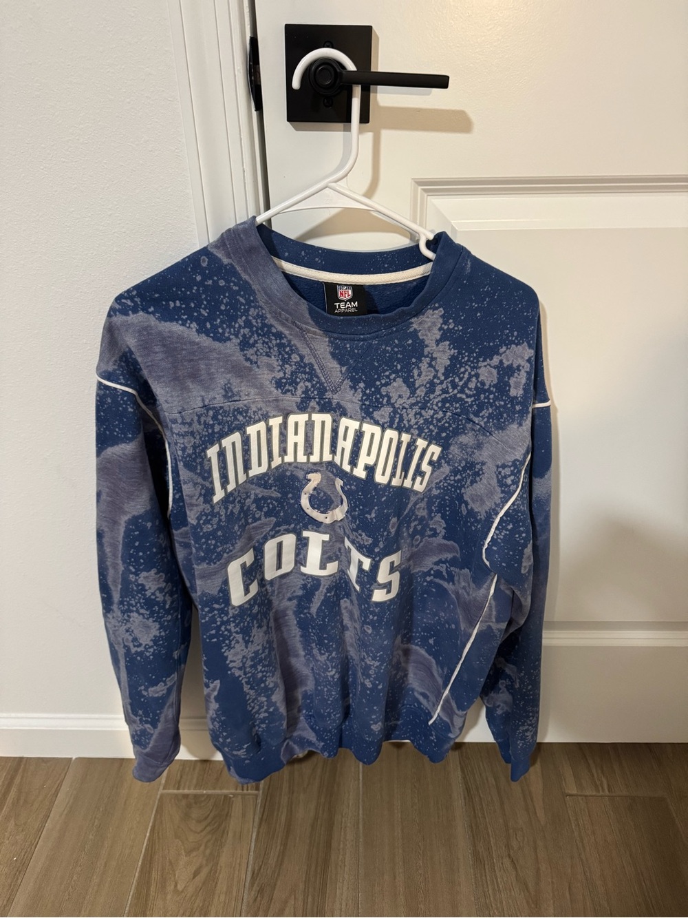 NFL Indianapolis Colts Bleached Navy Crewneck Sweatshirt